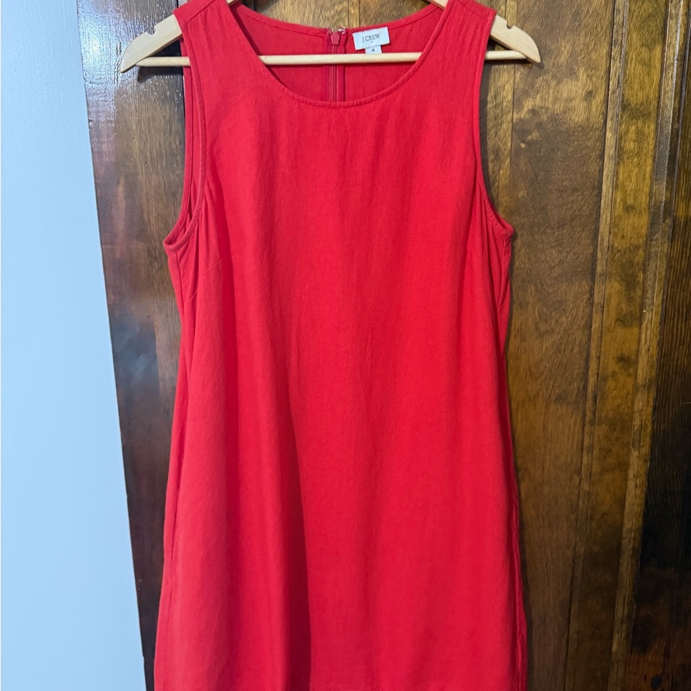J.Crew Factory Sleeveless Sheath Dress-Red-Size 4